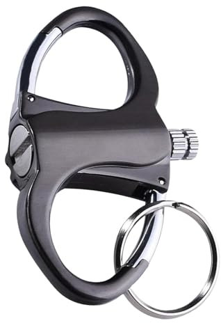 Keychain Lighter Match Strike, accendino per fiammiferi eterni con portachiavi, portatile, riutilizzabile, per campeggio, partite all'aperto, senza gas butano (nero)