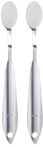 QUARKZMAN 2pcs Spatola Pittura Strumento 7.09 304 Acciaio Inossidabile Rotondo Spatola Pittura Palette Knife con Design a Foro per Acrilico Tela, Argento