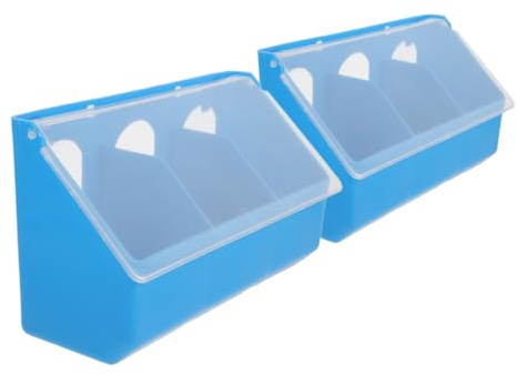 MOTHNUR 2pièces Mangeoire Plastique pour Pigeon avec Trois Compartiments Séparés à Suspendre la Cage Offre Un Accès Facile à Nourriture et Eau