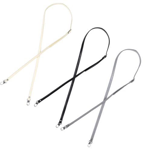 Hemobllo 3 Piezas Correas Ajustables para Bolso Repuesto Bandolera Desmontable para Bolso Cruzado Accesorios Elegantes para Mujer Colores Negro Gris y Hebilla Plateada