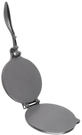 Prensa de tortilla DriKou, herramienta de prensado manual para hacer tortillas de aleación de aluminio para hacer hamburguesas de pastel de pizza (16cm negro)
