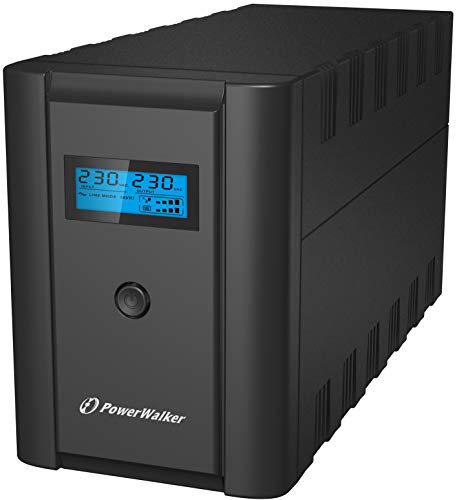 PowerWalker VI 1200VA/600W LCD IEC Uninterruptible Power Supply with AVR Stabilizer, RJ-11 Surge Protection, HID Support and LCD Screen