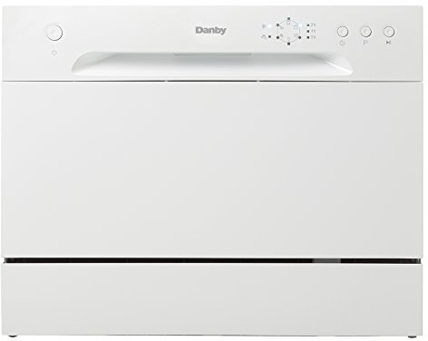 Danby DDW621WDB Countertop Dishwasher with 6 Place Settings, 6 Wash Cycles and Silverware Basket, Energy Star-Rated with Low Water Consumption and Quiet Operation, White