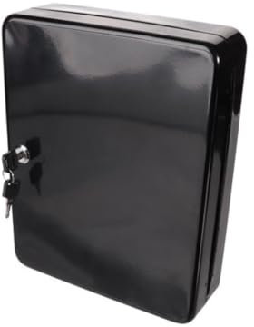 Perel Schlüsselkasten mit Zylinderschloss, 96 Haken, 2 Schlüssel, schwarz