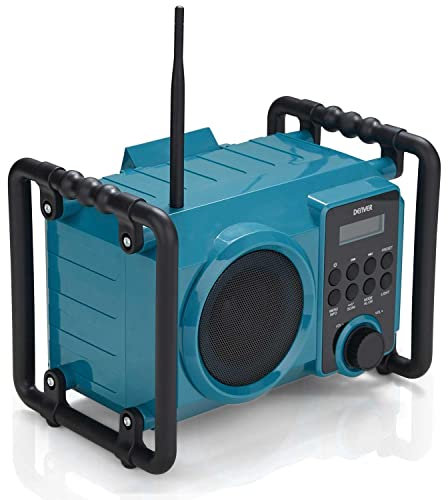Work Radio DAB Radio Portable With Floodlight DAB Site Radio, Bluetooth Splash Proof Rechargeable FM Radio AUX IN, JobSite, Worksite Or Garden Radio