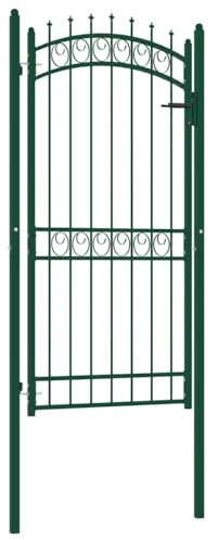 vidaXL Cancello per Recinzione con Punte in Acciaio 100x200 cm Verde
