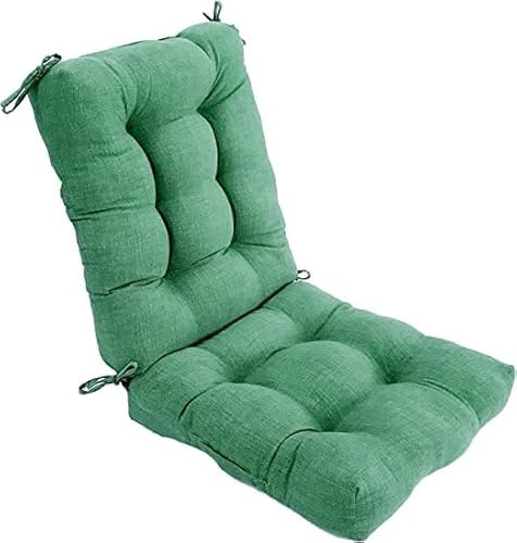 REINO MANSIDI Cojin con Respaldo para Sillas 110 x 50 x 10 cm. Conjunto Cojin de Asiento para sillas Interior y Exterior Cómodo. Cojines para sillas Comedor, mecedoras (110cm x 50cm x10cm, Verde, 1)