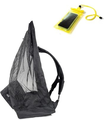 Yurvro XL Mesh Scuba Diving Bag - Dive Backpack for Scuba and Snorkeling Diving Gear - Water Sports and Swimming Equipment Carrier - Waterproof Phone Bag Included