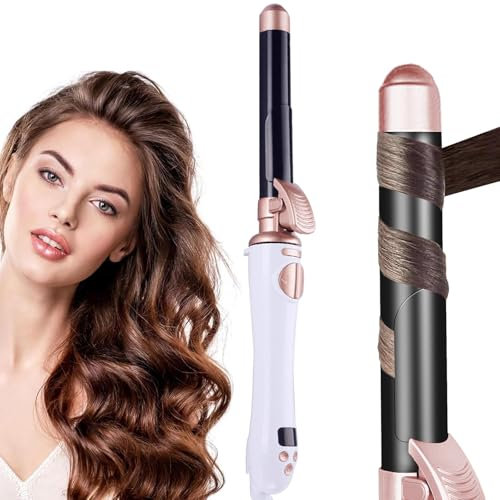 Ferro arricciacapelli rotante automatico professionale, 13 temperature regolabili, 30 secondi di riscaldamento istantaneo, 1 ora di spegnimento automatico, doppio voltaggio 110-240V (D)