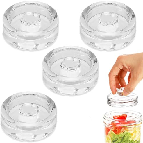 FEADBYT Fermentation en Verre Pour la Fermentation, Poids en Verre Pour Fermentation Avec Large Ouverture, Lot de 4 Poids, Avec Poignée Facile à Saisir