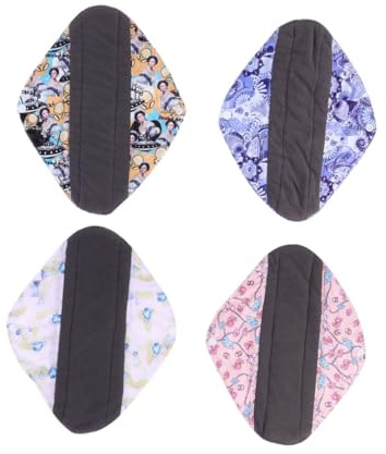 Baluue 4piezas Compresas Sanitarias Bambú Reutilizables Toallas Sanitarias Lavables Para Menstruación Para Cuidado Femenino