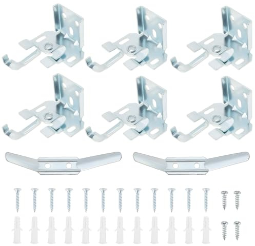 Be In Your Mind 6 Stück Jalousiehalterungen Jalousiehalterungen aus Aluminium Montagehalterungen für Jalousien mit 25mm Oberschiene Decken- Oder Wandmontage