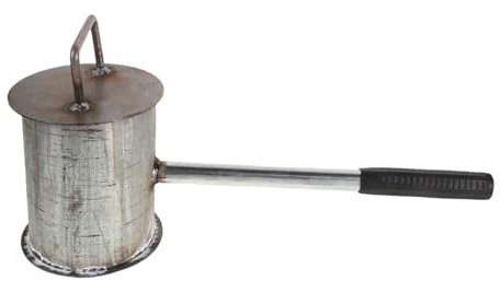 Gatuida Fire Extinguishing Pot Charcoal Extinguisher Barrel with Lid 12-inch Diameter x 14-inch Height Thickened Steel for Bbq Camping Outdoor and Home Fire Safety