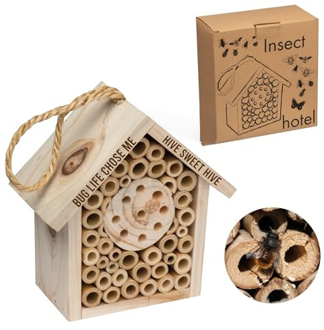 Personalised Wooden Insect Hotel - Engraved Bee & Bug House for Garden