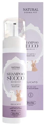 Natural Derma Pet Shampoo Secco per Gatti e Roditori – Mousse Senza Risciacquo con Calendula e Malva – Azione Lenitiva e Rinfrescante – 150 ml – Made in Italy – 100% Vegan