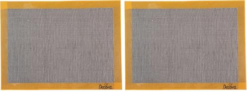 Decora, 9260256 Tappetino Microforato in Silicone, lavabile e riutilizzabile. Resistente fino a -40°C + 230°C, perfetto per la cottura di biscotti e pasta frolla, Dim. 385 x 285 mm (Confezione da 2)