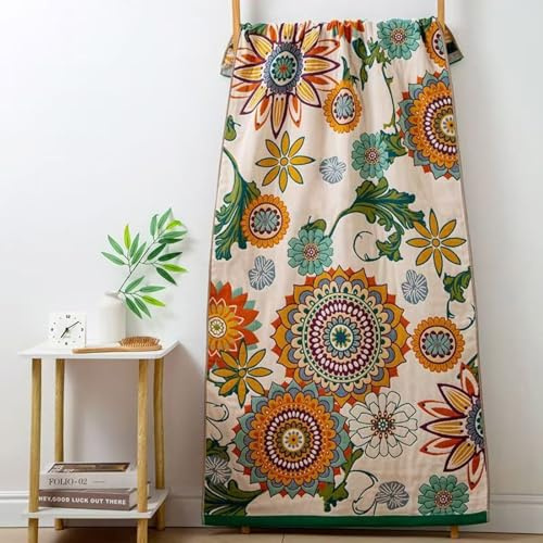 xueneige Stile Boemo Cotone Gaze Grande Asciugamano da Bagno Morbido Delicato sulla Pelle Assorbente Sudore Respirante Polivalente Coperta di Divano
