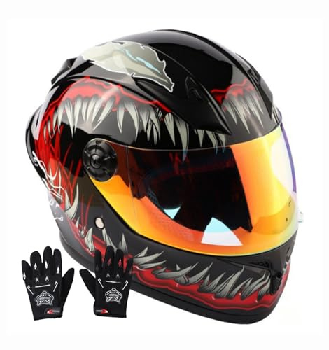 Casco Integrale Da Motocross Per Bambini, Omologato ECE, Per Bambini, Per Moto Da Cross, ATV, Go-Kart, Scooter, Moto, Caschi Per Bambini, Motocicletta, Dai 3 Ai 12 Anni 2,XL/(53~54cm)