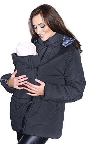 Mija / 3 en1 Grossesse veste de maternité pour porter les bébés 1108A (EU 42, Noir)
