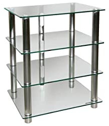NorStone Epur 4 Meuble Hifi 4 tablettes Finition Argent Satiné