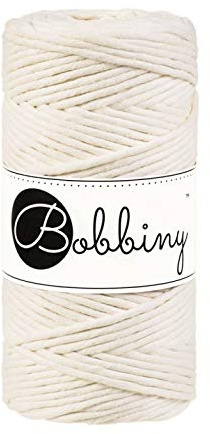 Bobbiny Makramee Kordel 3mm - 100m wählbar (Natur)