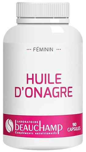 Laboratoire Beauchamp - Complément alimentaire HUILE D'ONAGRE - 90 capsules - Confort pendant le cycle menstruel - Peau - Cheveux - Apport en acide gamma-linolénique (GLA) - Développé en France