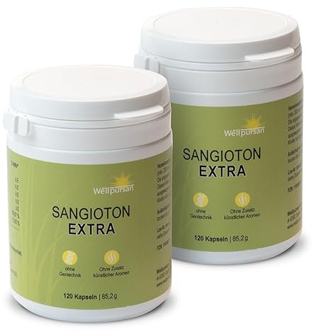 Wellpursan Sangioton Extra, 240 Stück, hochwertige L-Arginin Kapseln hochdosiert mit L-Citrullin, Olivenblatt, Coenzym Q10,Vitamin K2, 100% Vegan, frei von Zusätzen