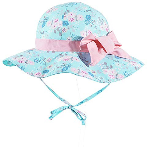 Solhatt för flickor barn justerbar hatt med brett brätte solskydd sommar UPF 50 för baby spädbarn barn småbarn brett brätte strandmössa, flerfärgad