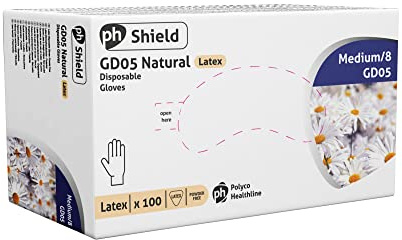 Polyco Healthline Clear Disposable Household Rubber Latex Gloves X-Large - Box Of 100