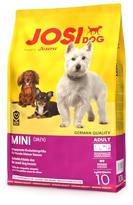 JosiDog Mini (1 x 10 kg) | Adult Mini | Premium Trockenfutter für ausgewachsene, kleine Hunde | mit hochwertigem Geflügelprotein | Extrakleine Kroketten| Powered by JOSERA | Hundefutter | 1er Pack