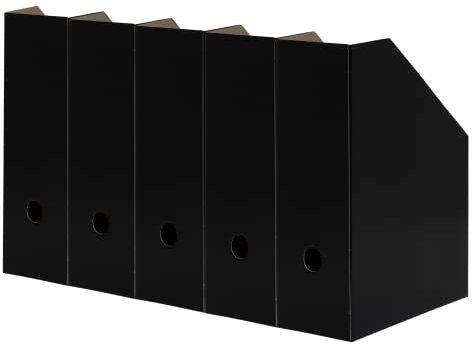 LANDRÉ Stehsammler A4, aus stabilem Karton, 10,5 cm breit, schwarz, 5 Stück