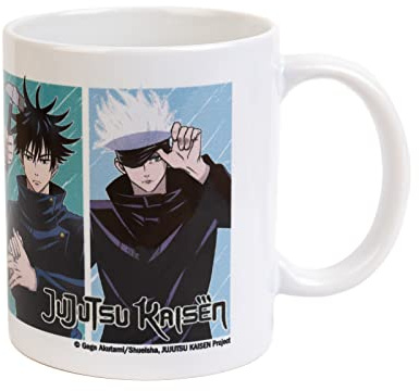 Grupo Erik Erik Jujutsu Kaisen Jujutsu High , Teetasse - Kaffeetasse - Teetasse - Kaffeetasse - Größe : 9,5 cm x 8 cm - Fassungsvermögen : 350 ml - Offizielle Lizenz, Blau