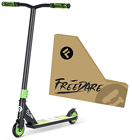 FREEDARE Pro Stunt Scooter Complete Trick Scooter for Kids 8 Years and Up, Teens, Adults, Boys and Girls Freestyle Street scooter for Intermediate and Beginner Skate Park (Green)