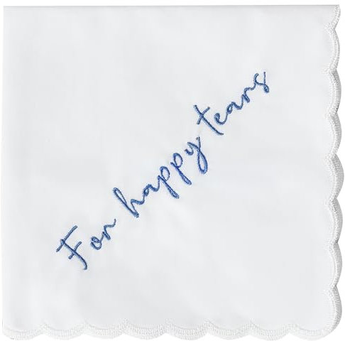 Mother of the Bride Gifts Happy Tears Wedding Handkerchief Something Blue for Bride on Wedding Day (Happy Tears)