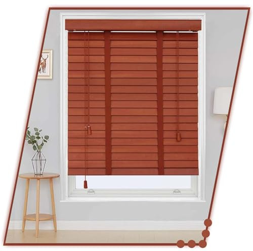 Gvqng Stores VéNitiens, Store en Bois Massif Naturel, Protection Solaire/Isolation Thermique Rideaux pour Volets Roulants, Stores en Bois pour Les FenêTres, Stores VéNitiens,C,120x220cm/47 * 86.5in