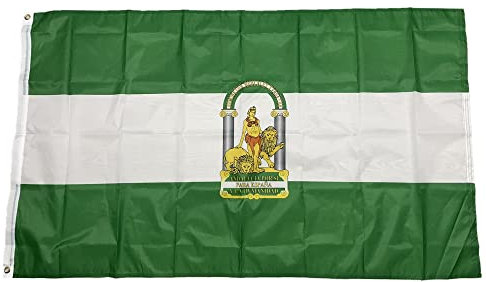 Stormflag Bandera de Andalucía Andalucía 60x90cm Bandera Andalucia 2x3ft poliéster 90g, 2 ojales de metal costura doble con ojal