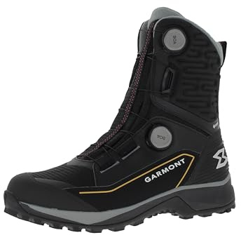 Garmont Trace High Boa GTX Botas de invierno cálidas e impermeables con suela de goma antideslizante, zapatos de invierno, zapatos de senderismo de invierno, impermeables EU 43, Black GARMONT Orange,