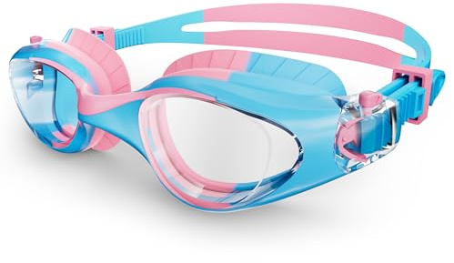 HIGAHY Lunettes de Natation Enfants - Lunettes de Piscine pour Garçon Fille 6 à 14 ans, avec Protection Anti-Buée et Anti UV Réglables Lunette Adolescents, idéales pour la Plongée et Piscine