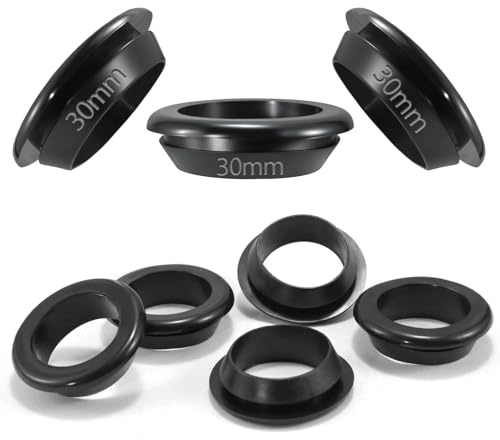 TXXATX 15 piezas de arandela de goma para pasar cables ID 30 mm de diámetro interno, arandela de goma de 35 mm de diámetro de montaje, arandelas de paso impermeables en negro, arandelas de goma para