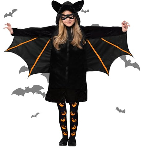 Taozoey Halloween-kostym för barn, Murcielago barndräkt, Vampire Bat utklädnad med mask, för karneval, cosplay-fest Halloween (120 cm)