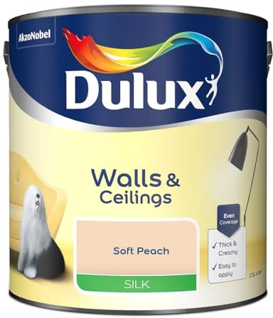Soft Peach Walls & Ceilings Silk Emulsion Paint 2.5 L – Smooth Washable Silk Finish, Quick Dry, Low-VOC, Easy Application for Interior Walls & Ceilings