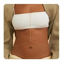 AOSWUD Cadena de cintura mujer Ajustable,Body Chain dorada para bikini,Cadena para la cintura con diseño en capas,Waist Chain Joyas de verano