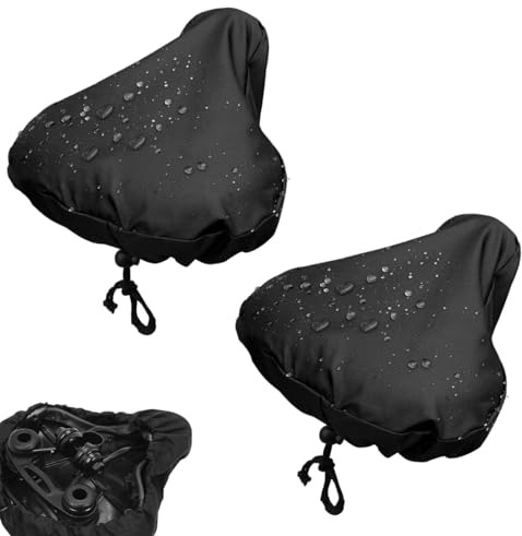 2 fundas impermeables para sillín de bicicleta, protección para sillín y lluvia, ajuste elástico para la mayoría de sillines de bicicleta, cubierta para sillín de bicicleta contra la lluvia