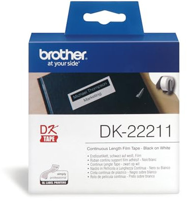 Brother DK-22211 | Rouleau de Papier Continu, Original | Noir sur Blanc | 29 mm x 15,24 m