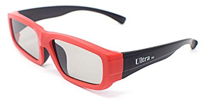 Ultra 4 Red and Black Childrens Passive 3D Glasses Kids for Use with all Passive TVs Cinema Projectors and RealD Films Movies Circular Polarised 3D Glasses Passive Kids Movies Cinema 3D Glasses