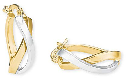 Amor Creolen Damen Ohrschmuck, 1,7 cm, Bicolor, Kommt in Schmuck Geschenk Box, 2020253