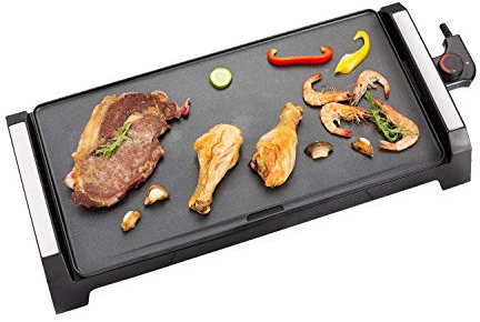 Senya SYCK-G021 - Piastra elettrica XL da 6 a 8 persone, con rivestimento antiaderente da 2200 W, colore nero