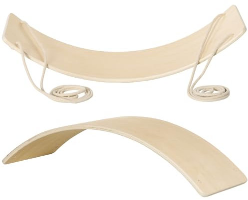 HOMCOM Wackelbrett aus Holz mit Seilen, Balance-Board für Ganzkörpertraining, vielseitig einsetzbar für Kinder und Erwachsene