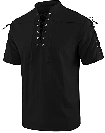 YAOBAOLE Chemise Lin Homme Manche Courte Regular Fit Chemise Eté Homme Leger en Lin Coton Casual Plage Noir M