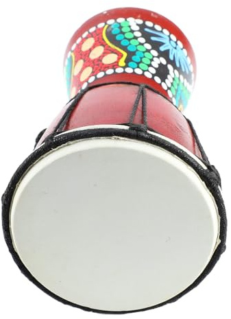 Tambor Africano de 5 Pulgadas, Instrumento de Percusión de Mano Djembe de Madera, Sonido Nítido de Percusión de Tambor Africano para Niños y Adultos, Amantes de la Música